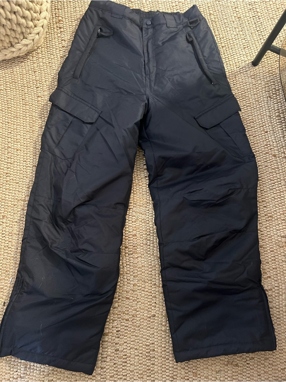 Men's Black Cargo Snow Pants - Unbranded